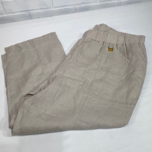 Ellen Tracy Linen Capris beige size Large - Picture 1 of 11